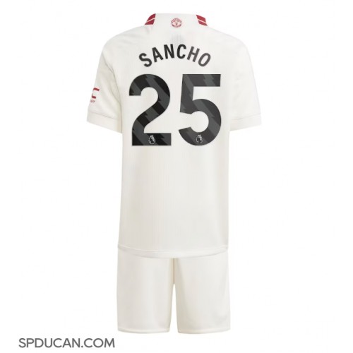 Dječji Nogometni Dres Manchester United Jadon Sancho #25 Rezervni 2023-24 Kratak Rukav (+ Kratke hlače)